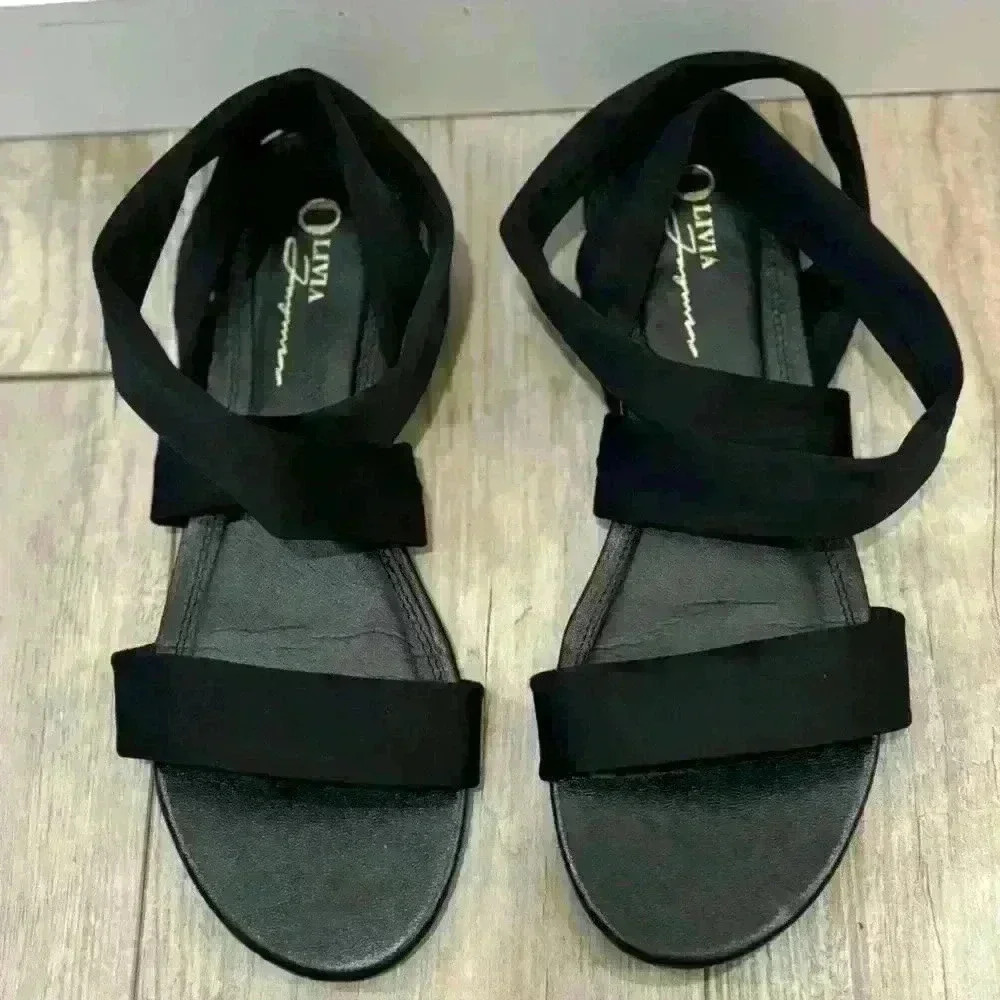 Olivia black wrap sandals size 7.5